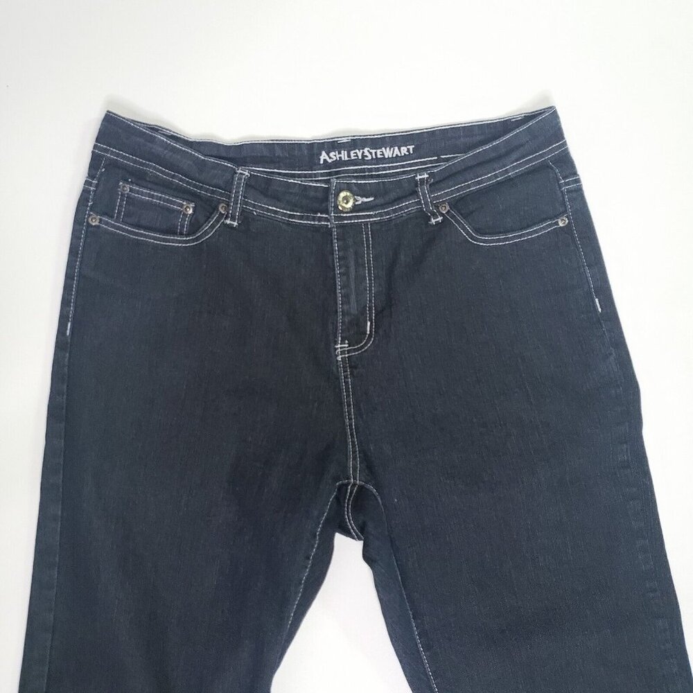 ASHLEY STEWART Denim Jeans Women's Size 14 Dark Blue Wash Citycore Dark Academia - Picture 9 of 16